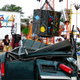 Illustration for article titled Life-Size Rube Goldberg Device Smashes Cars With Two-Ton Safe